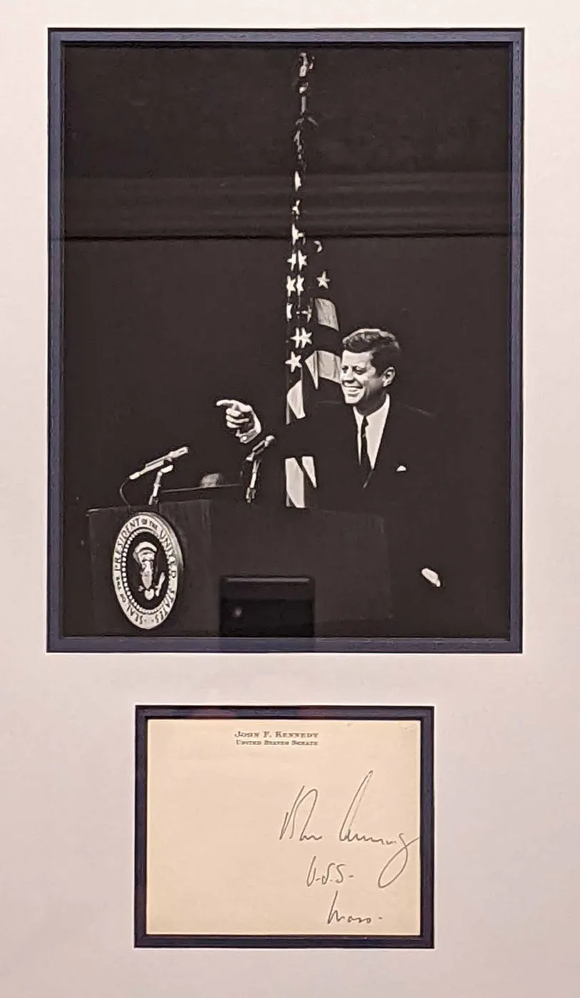John F. Kennedy signed Senate card, certified by PSA/DNA